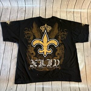 Reebok Black Tee with Gold Graphic New Orleans Saints Super Bowl Men’s XXL